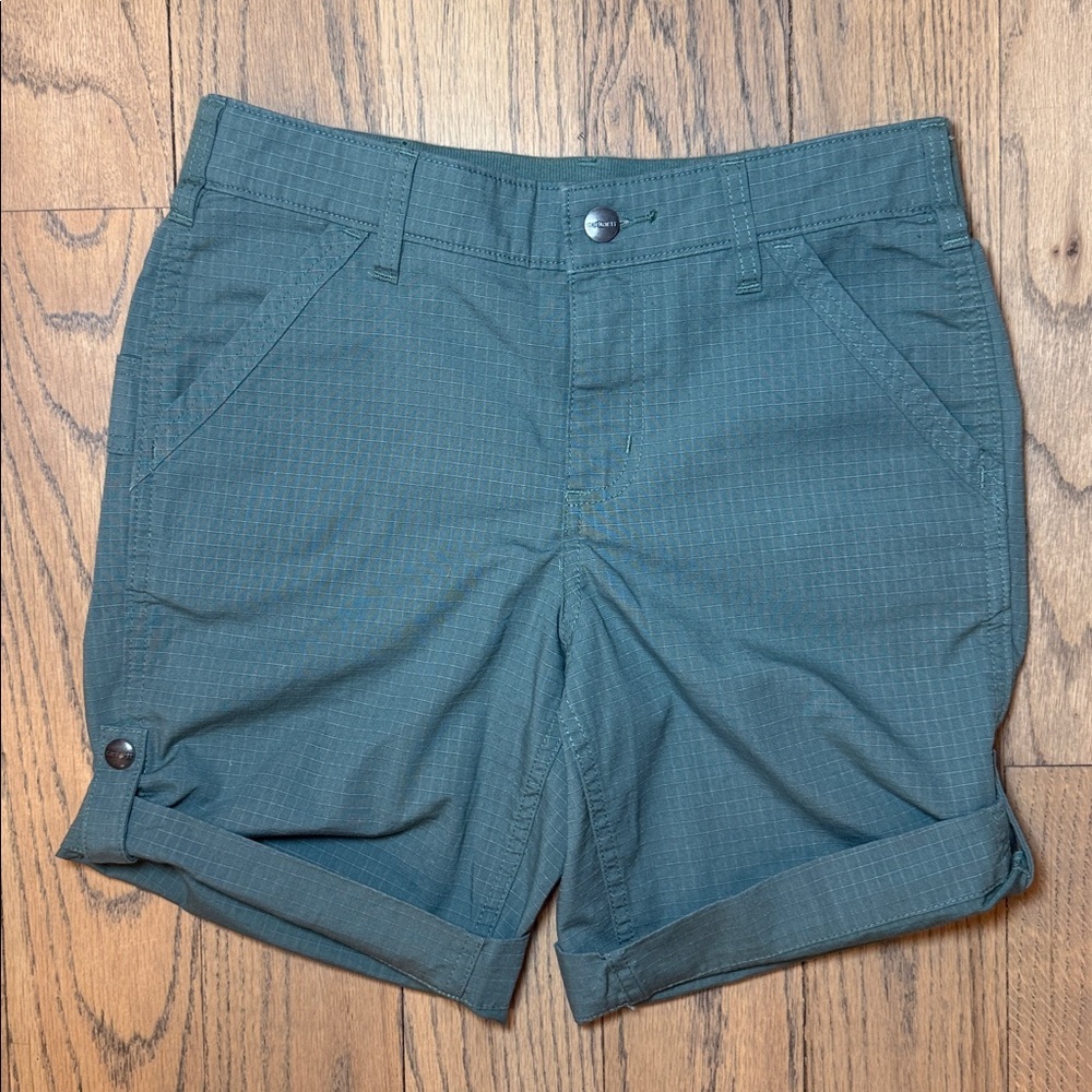 Carhartt Women's Force Original Fit Work Short Musk Green Size 4 - Picture 2 of 13